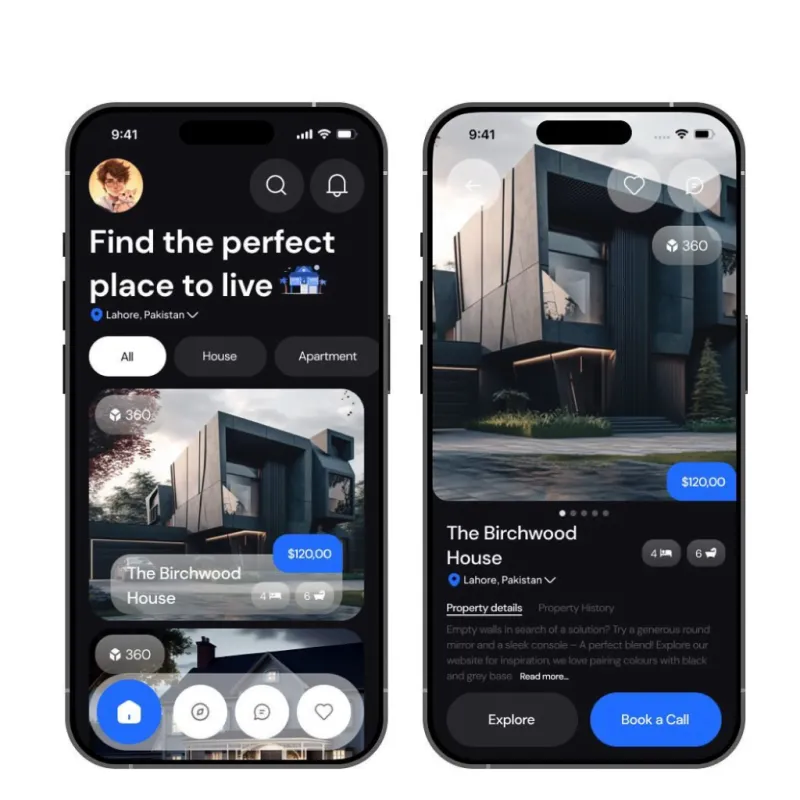 Real Estate App - UI/UX Design project by TML Agency
