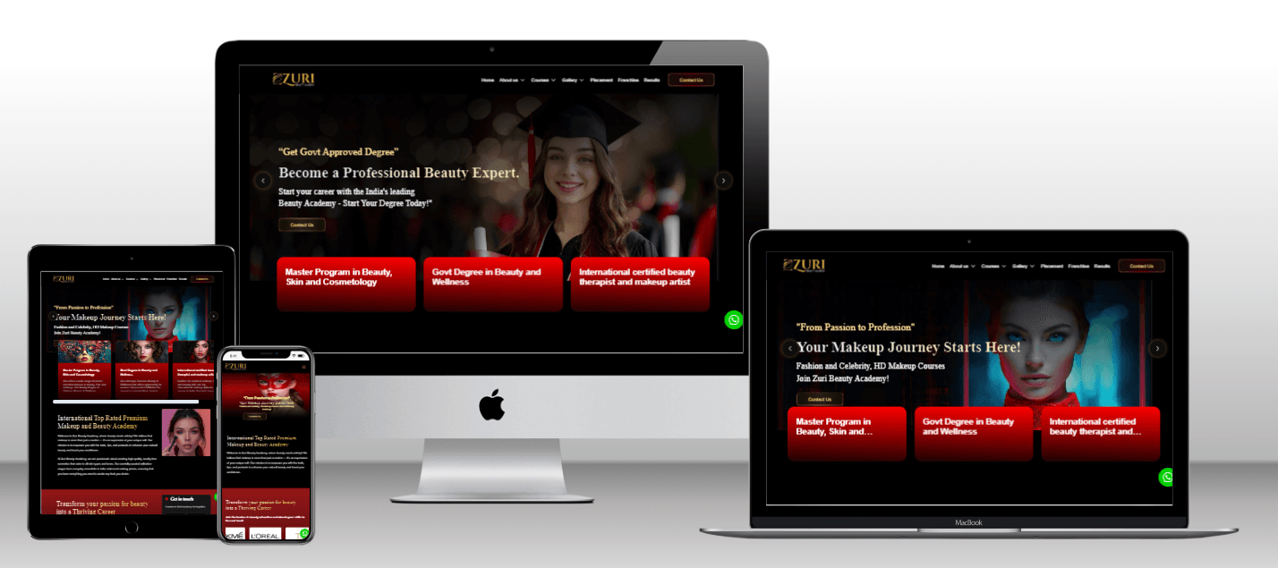 Zuri Beauty Academy - Web Design project by TML Agency